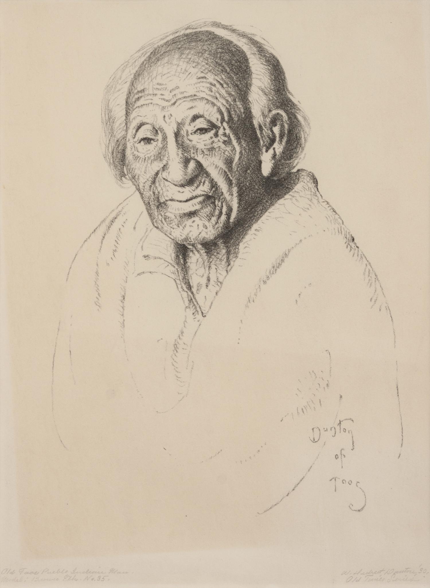 Old Taos Pueblo Indian Man , number 35, 1930