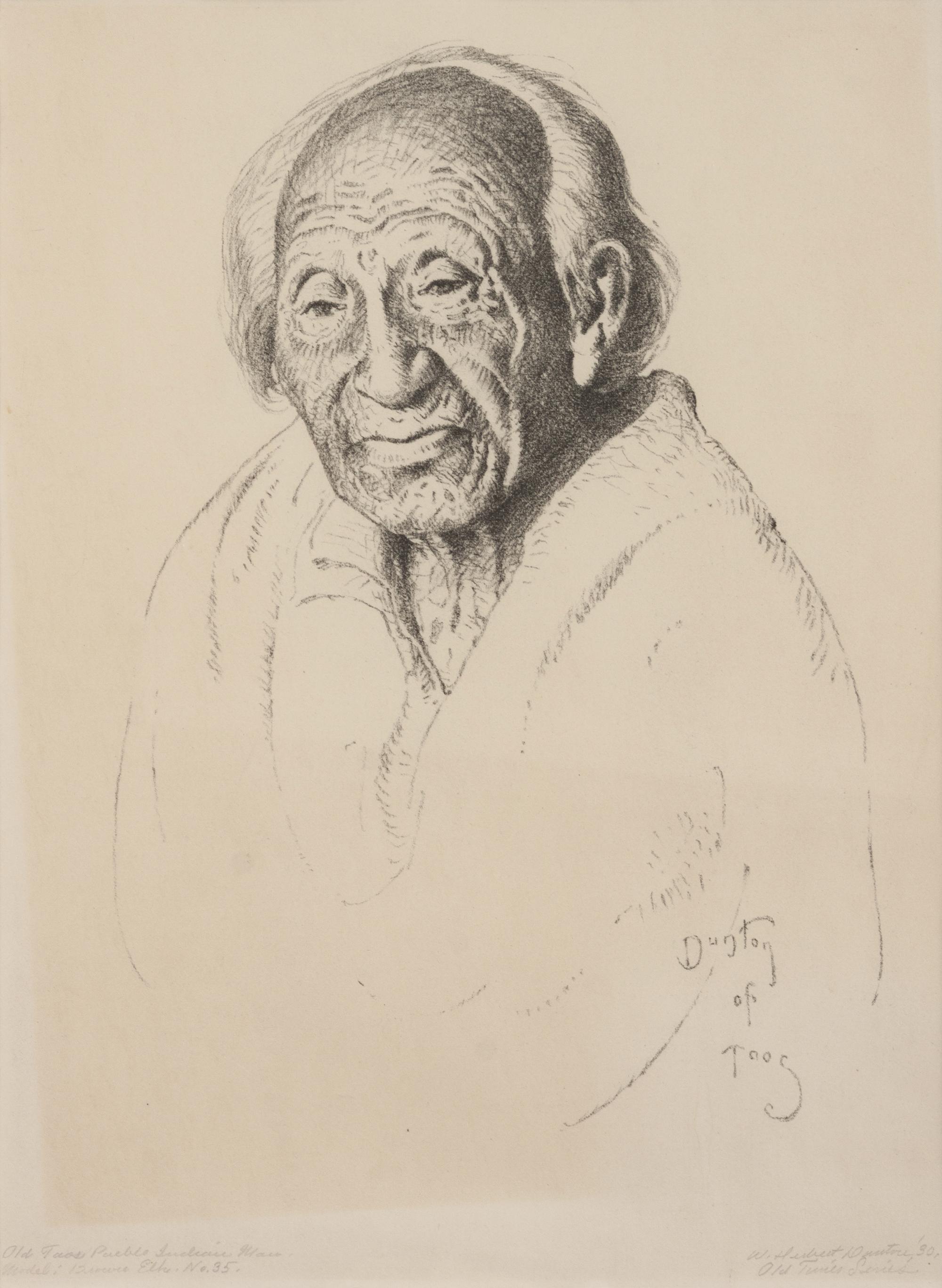 Old Taos Pueblo Indian Man , number 35, 1930