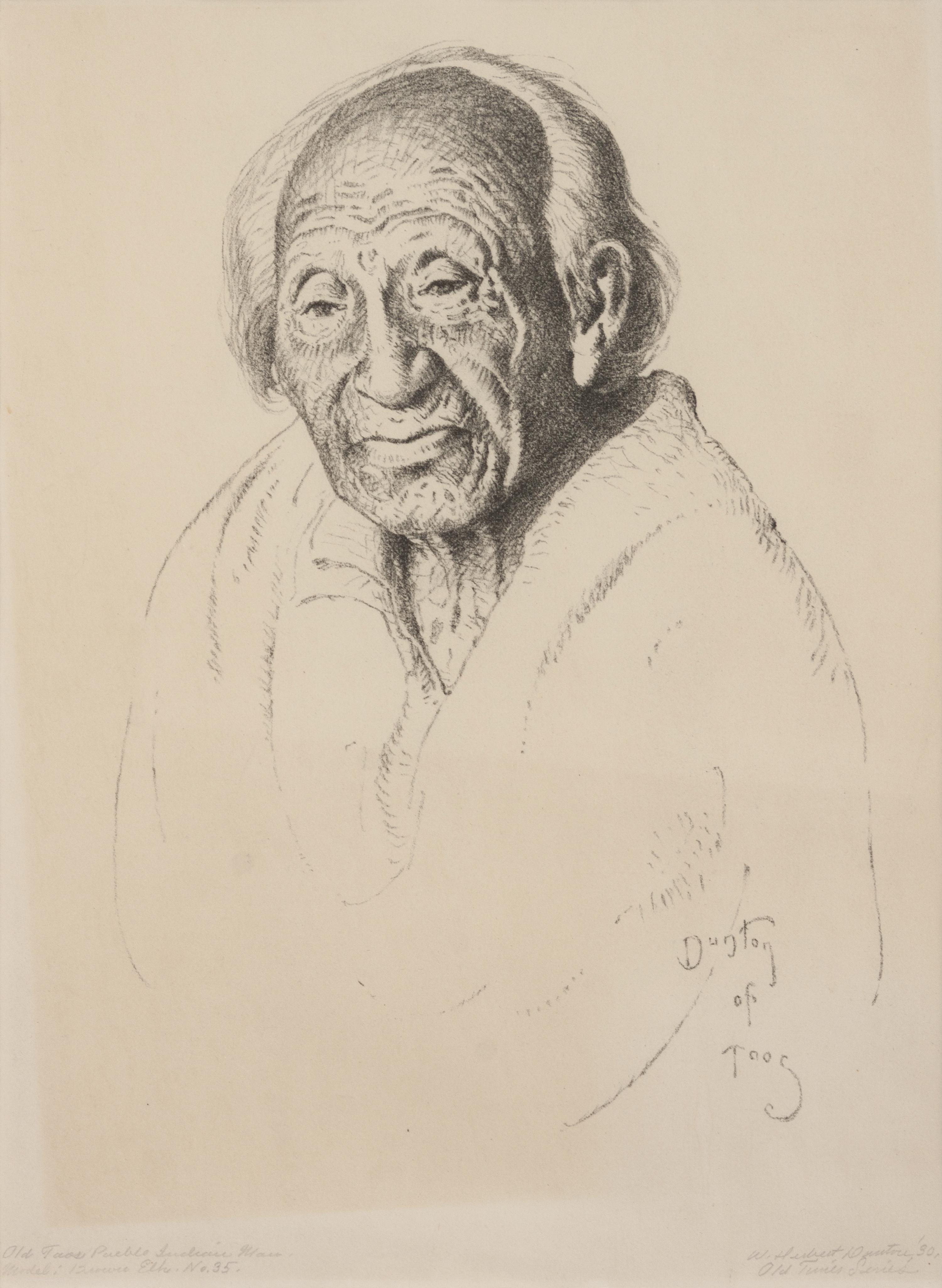 Old Taos Pueblo Indian Man , number 35, 1930