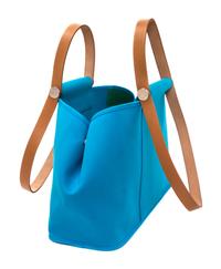 An Hermes Bleu Azteque Canvas Cabag Elan Tote, 10" x 14" x 5.5".