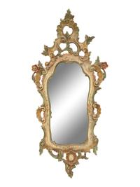 A Pair of Venetian Polychrome Painted Mirrors