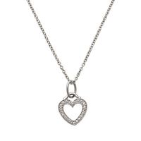 TIFFANY & CO., WHITE GOLD AND DIAMOND HEART PENDANT/NECKLACE