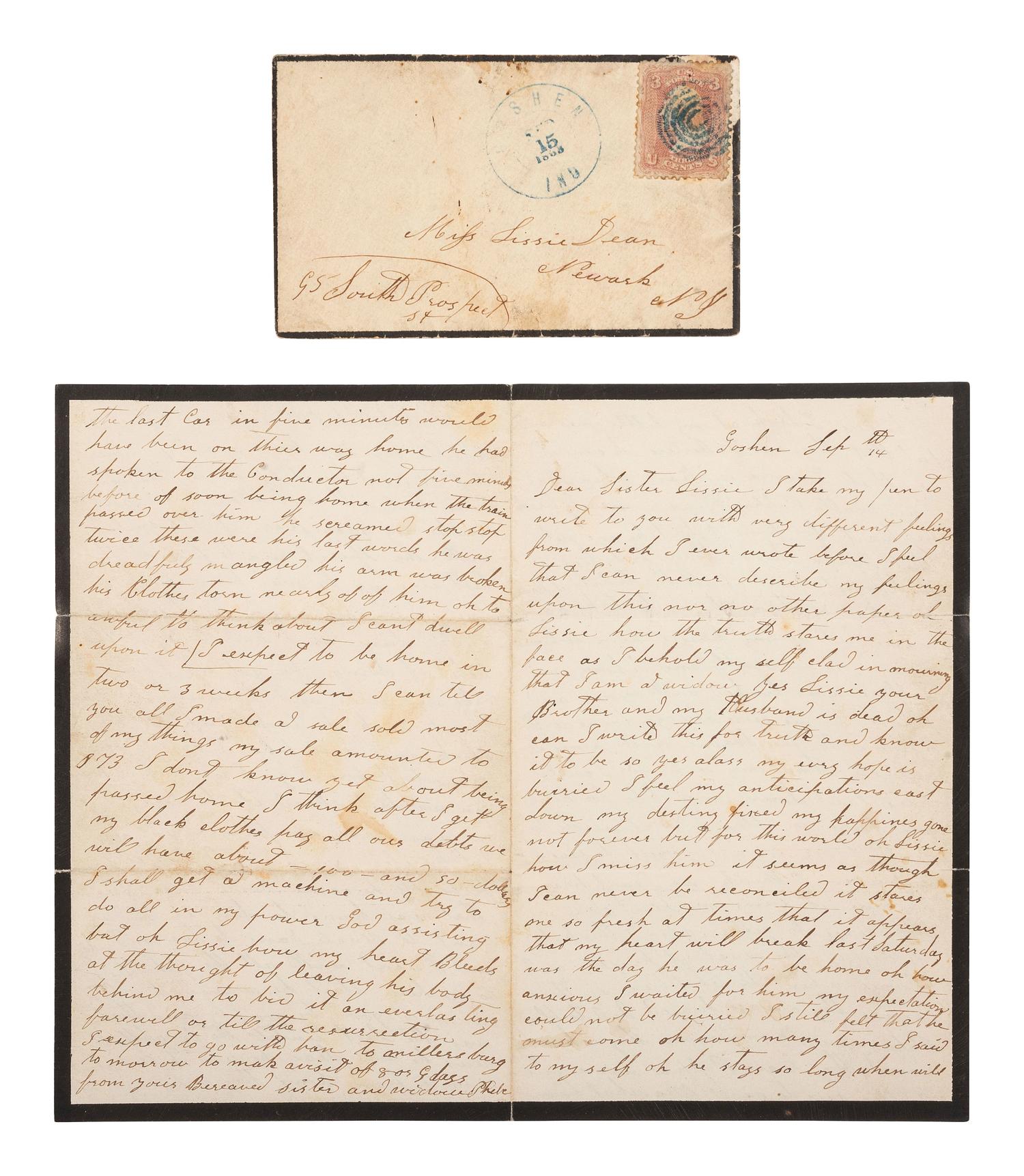 [LOUISIANA]. 2 letters, one from Belvue Plaquemine incl. detailed account of a hurricane. 1812.