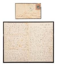 [LOUISIANA]. 2 letters, one from Belvue Plaquemine incl. detailed account of a hurricane. 1812.