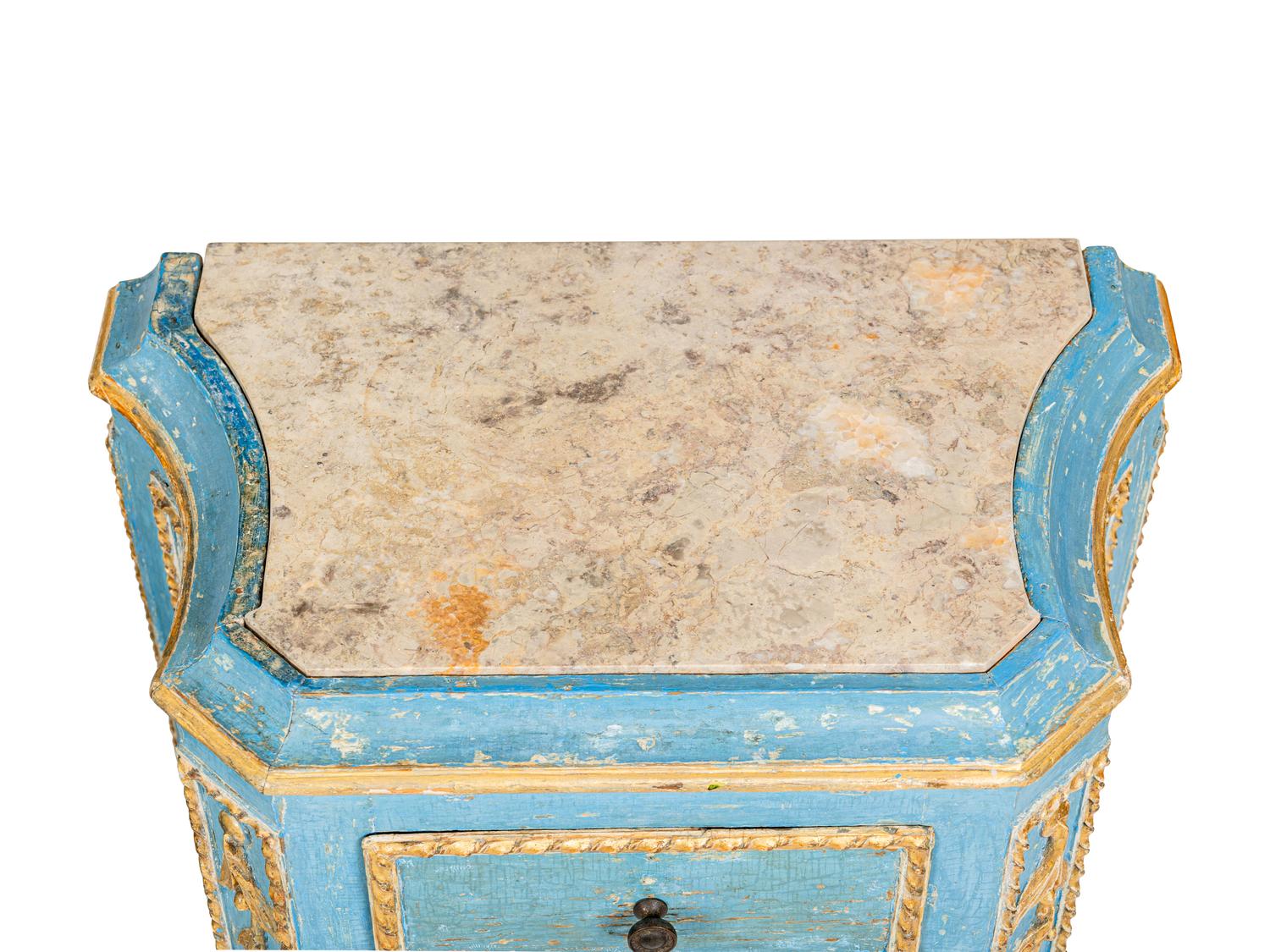 A Pair of North Italian Painted and Parcel-Gilt Side Cabinets