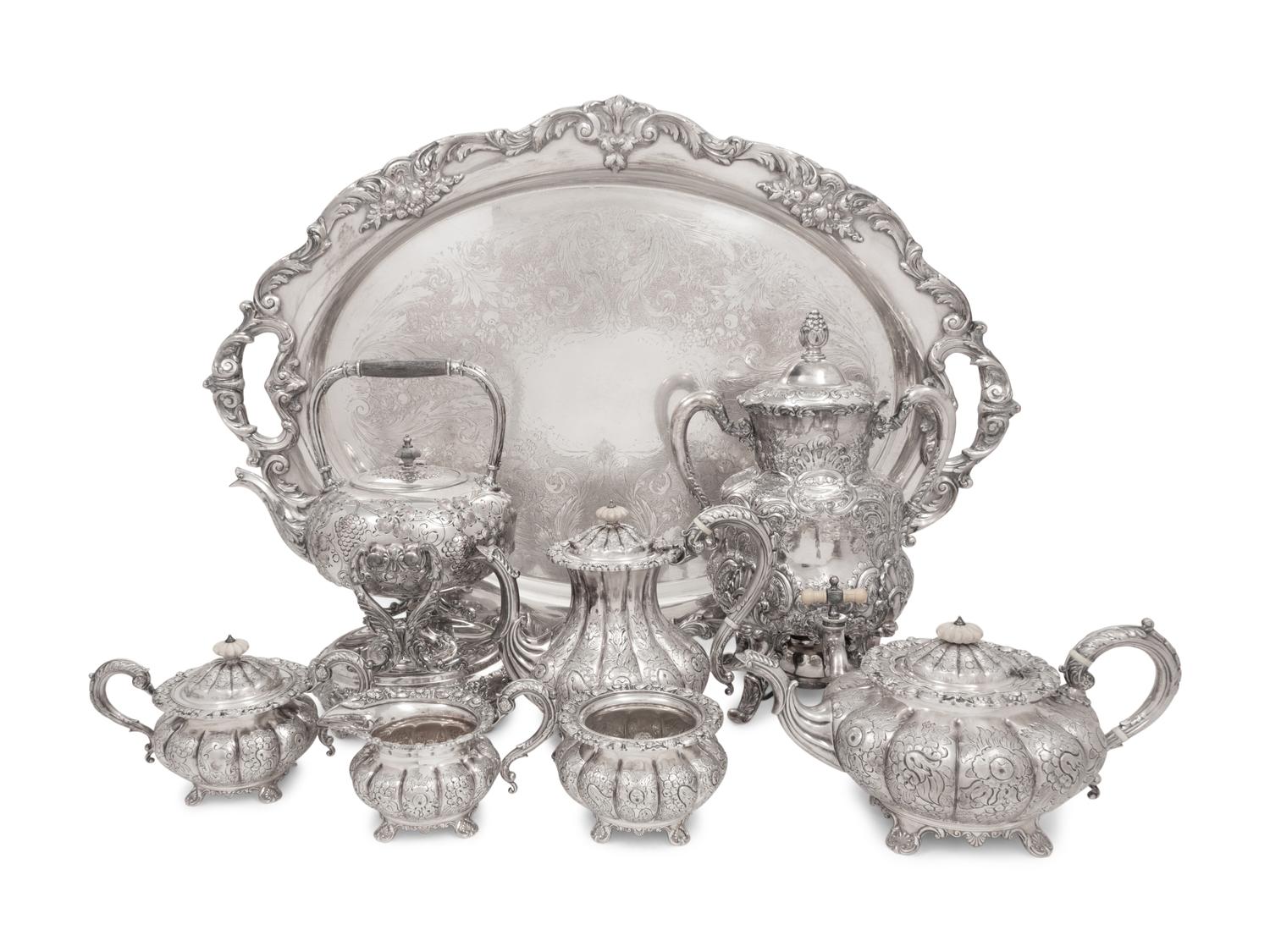 An English Silver-Plate Tea and Coffee Service