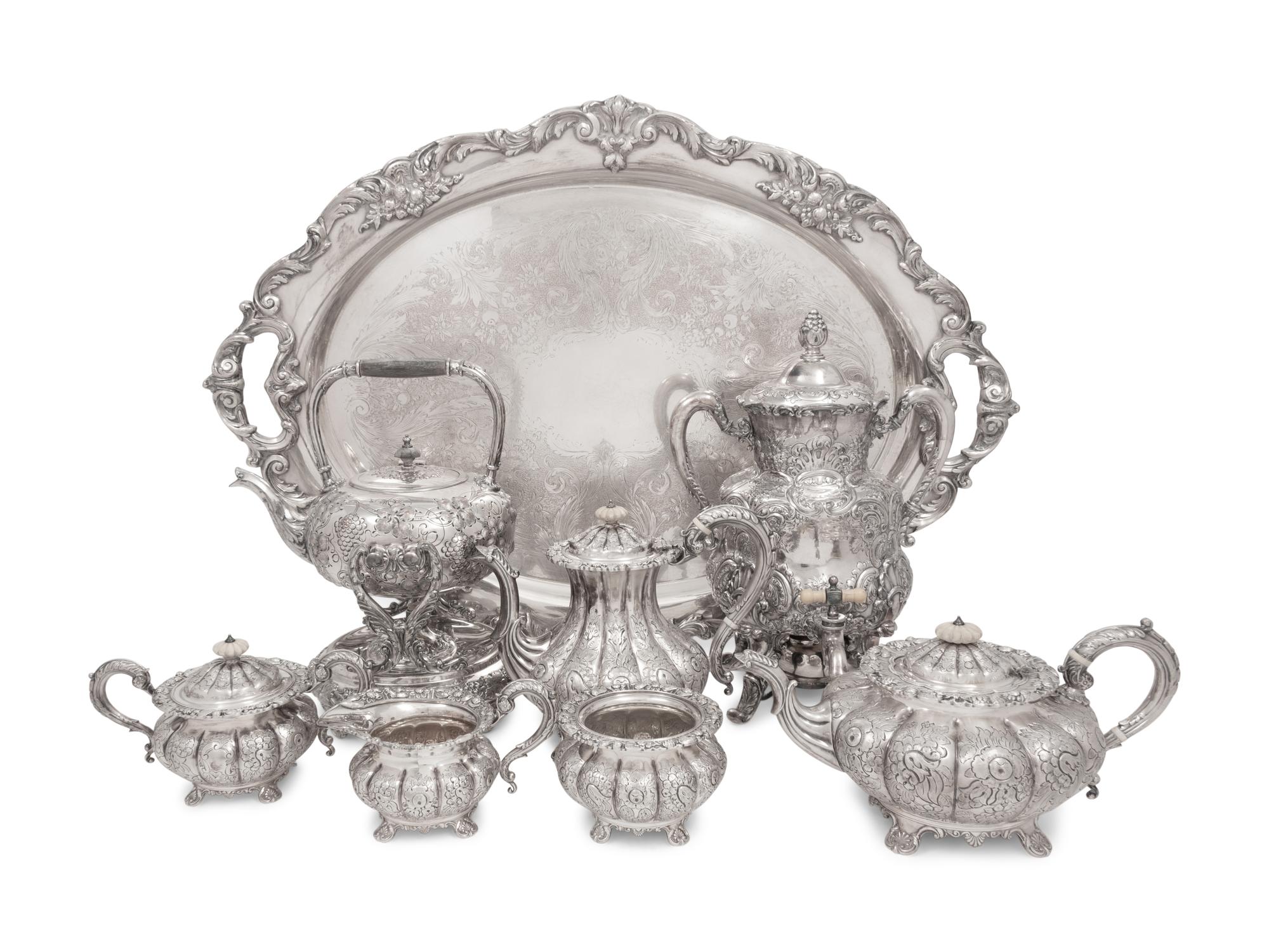 An English Silver-Plate Tea and Coffee Service