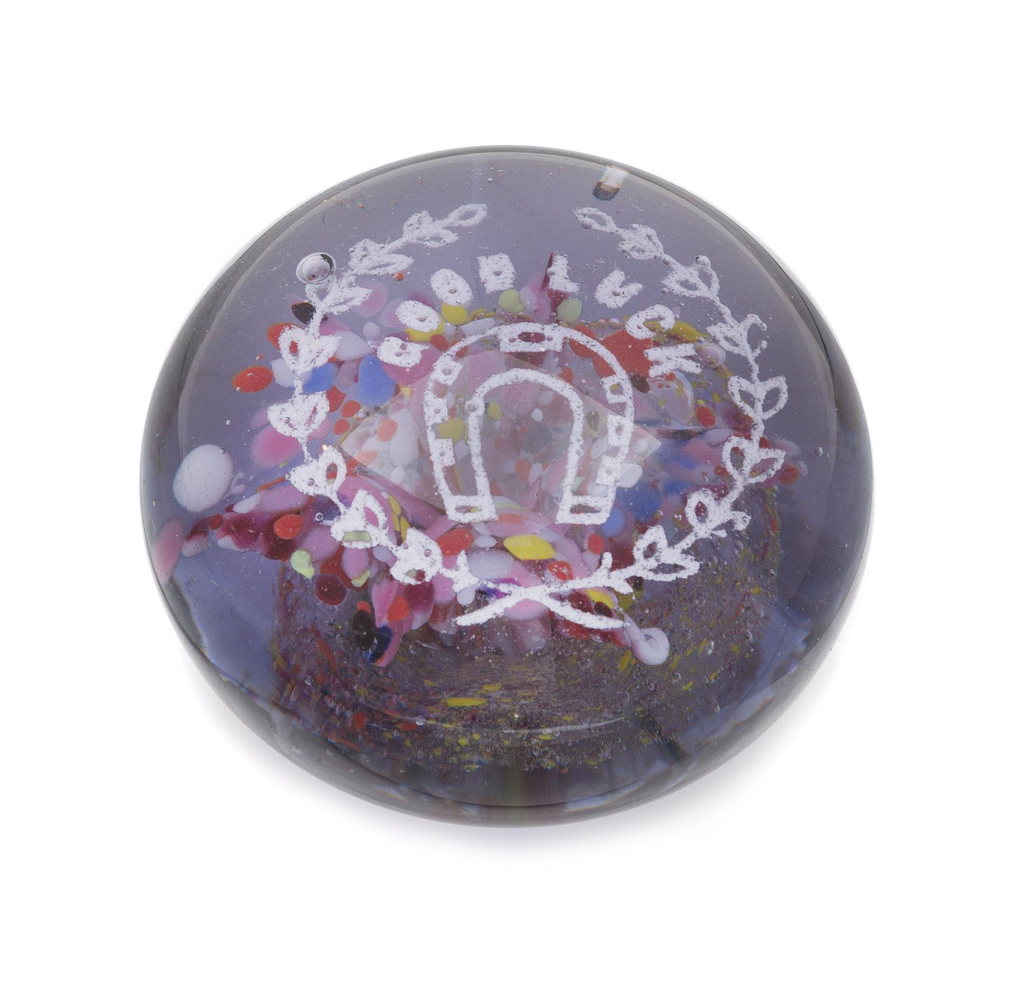 An Antique American Good Luck Paperweight Diameter 3 1/2 inches
