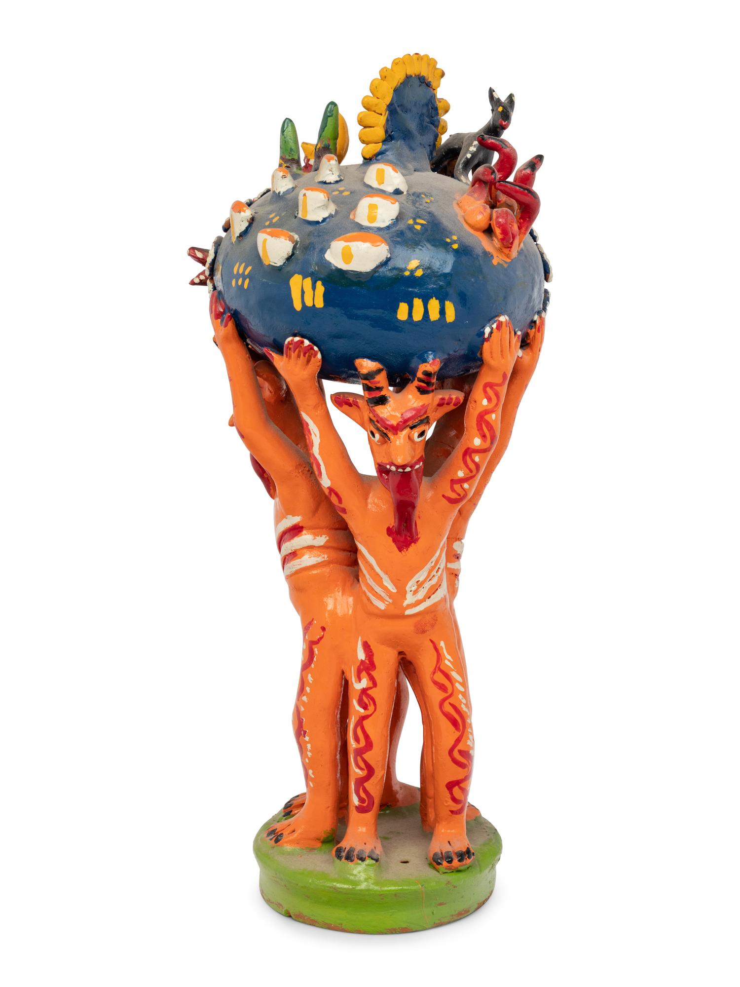 An Ocumichu Figural Ceramic Group