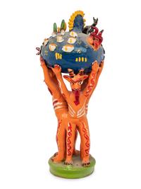An Ocumichu Figural Ceramic Group