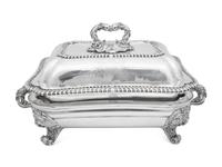 A George IV Silver Covered Serving Dish and Warming Stand