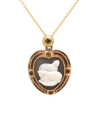 An Antique Yellow Gold, Cameo and Polychrome Enamel Pendant/Necklace,