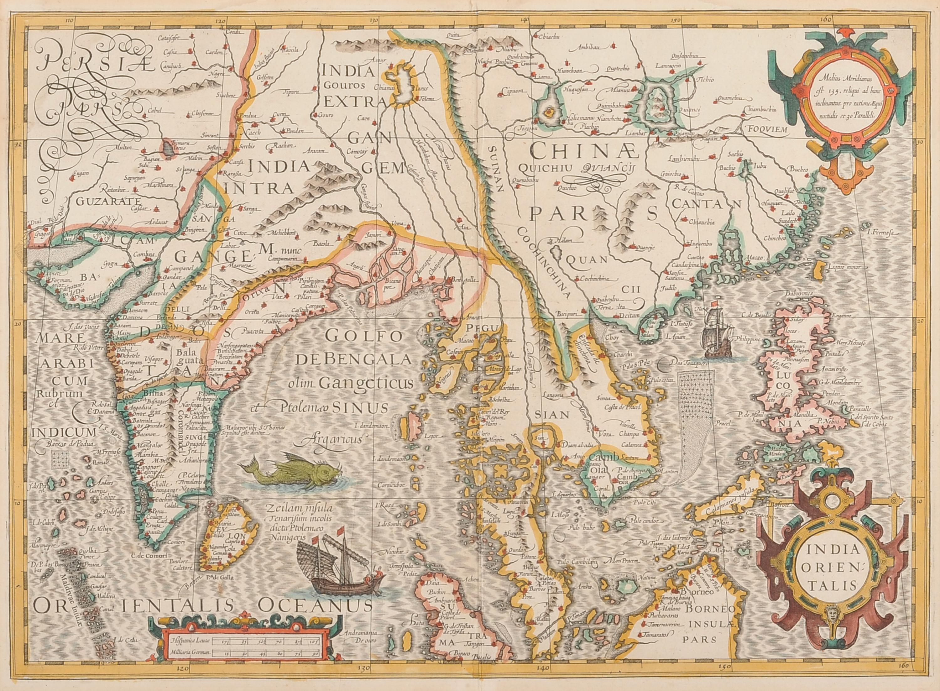 [CHINA & SOUTHEAST ASIA] -- HONDIUS, Jodocus (1563-1611). India Orientalis . [Amsterdam, ca 1606-27].
