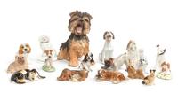 Seventeen Miniature Porcelain and Resin Figures Height of tallest 6 inches. — 20TH AND 21ST CENTURY