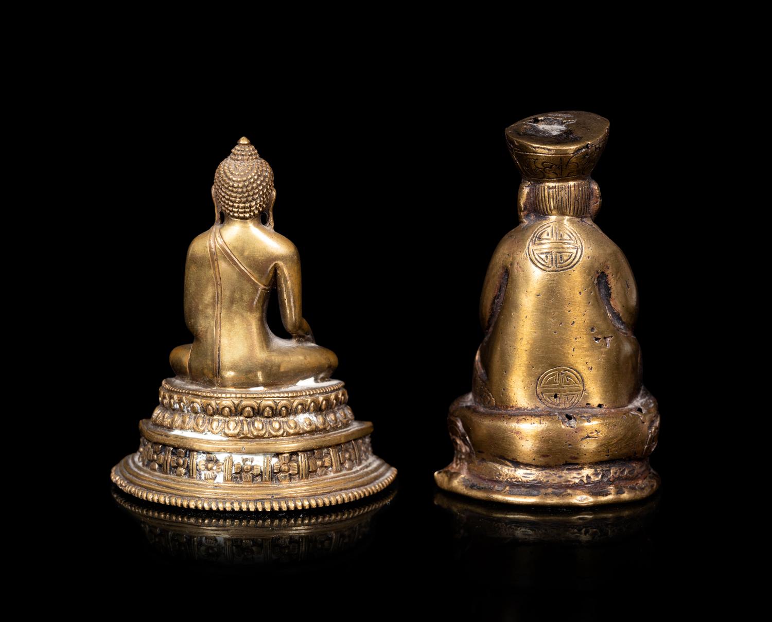Two Tibetan Gilt Bronze Figures