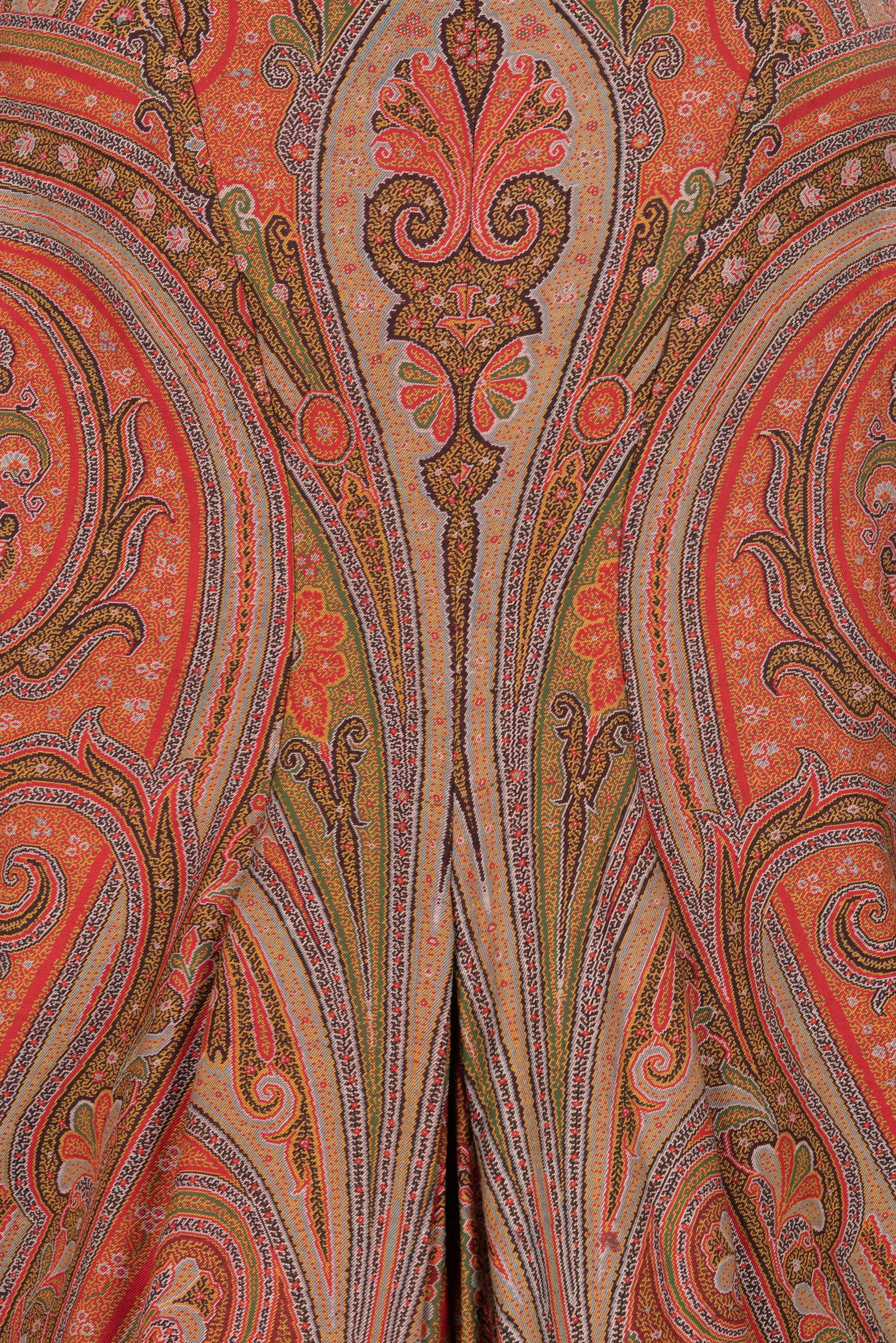 Paisley Shawl Mantle with Chenille Trim, 1880s