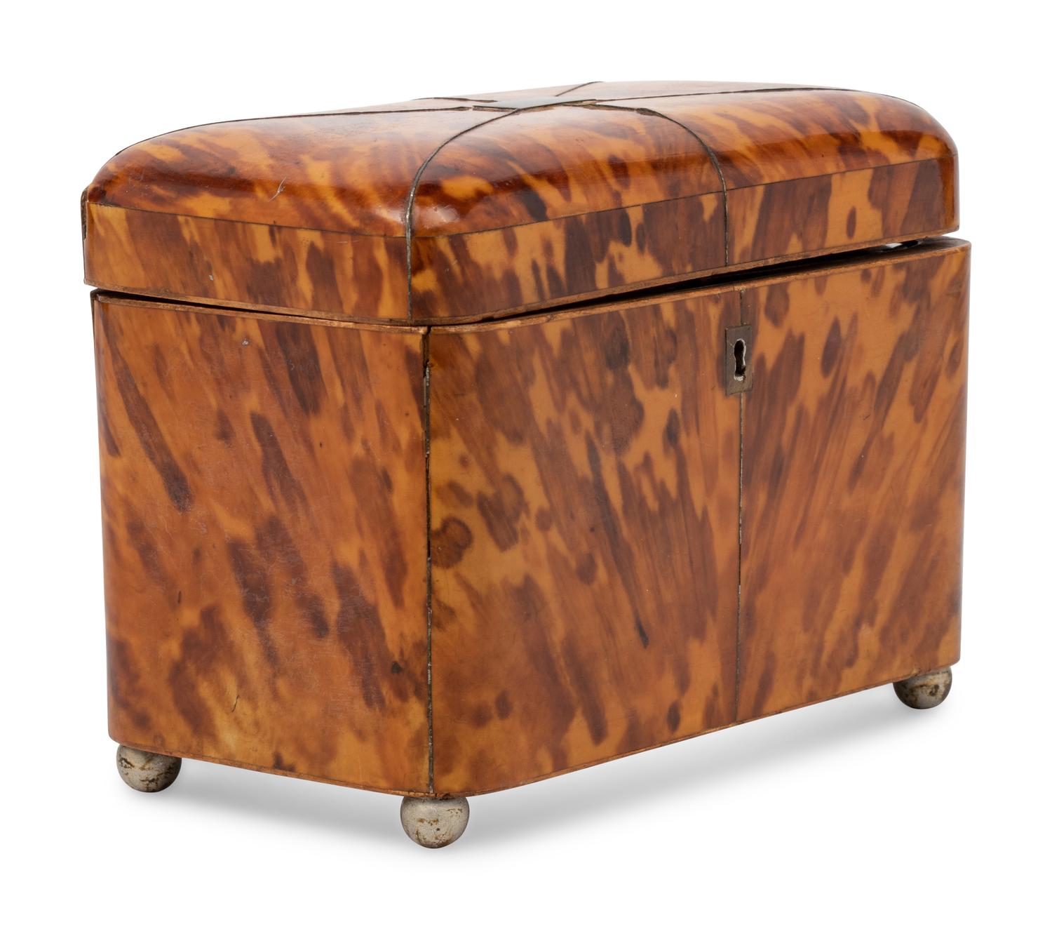 A George III Tortoiseshell Tea Caddy