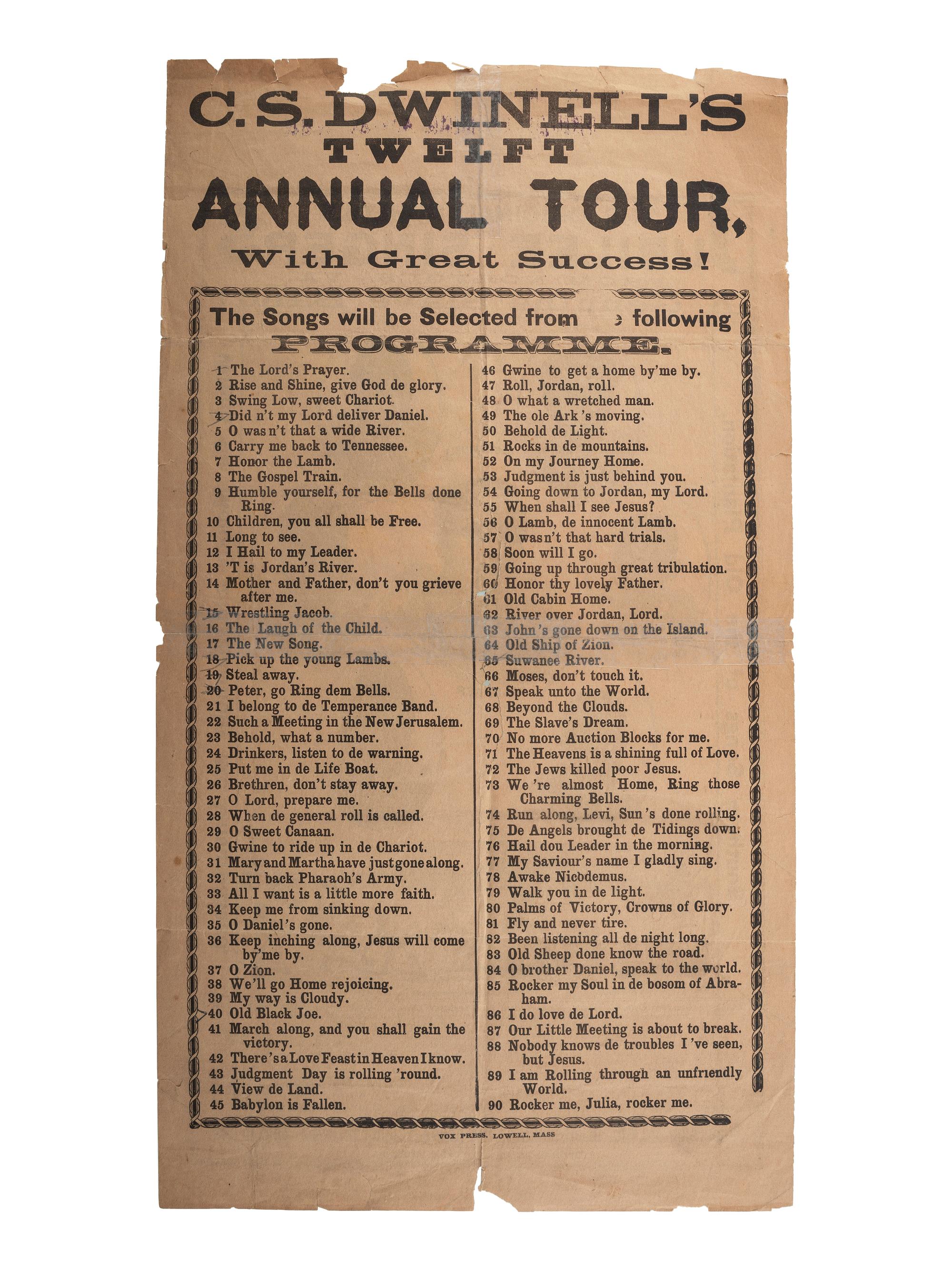 [MUSIC]. The Original Norfolk Jubilee Singers from Norfolk, VA. A Genuine Slave Band! Lowell, MA: Vox Populi Press, [early 1880s].