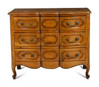 A Louis XV Walnut Block Front Commode