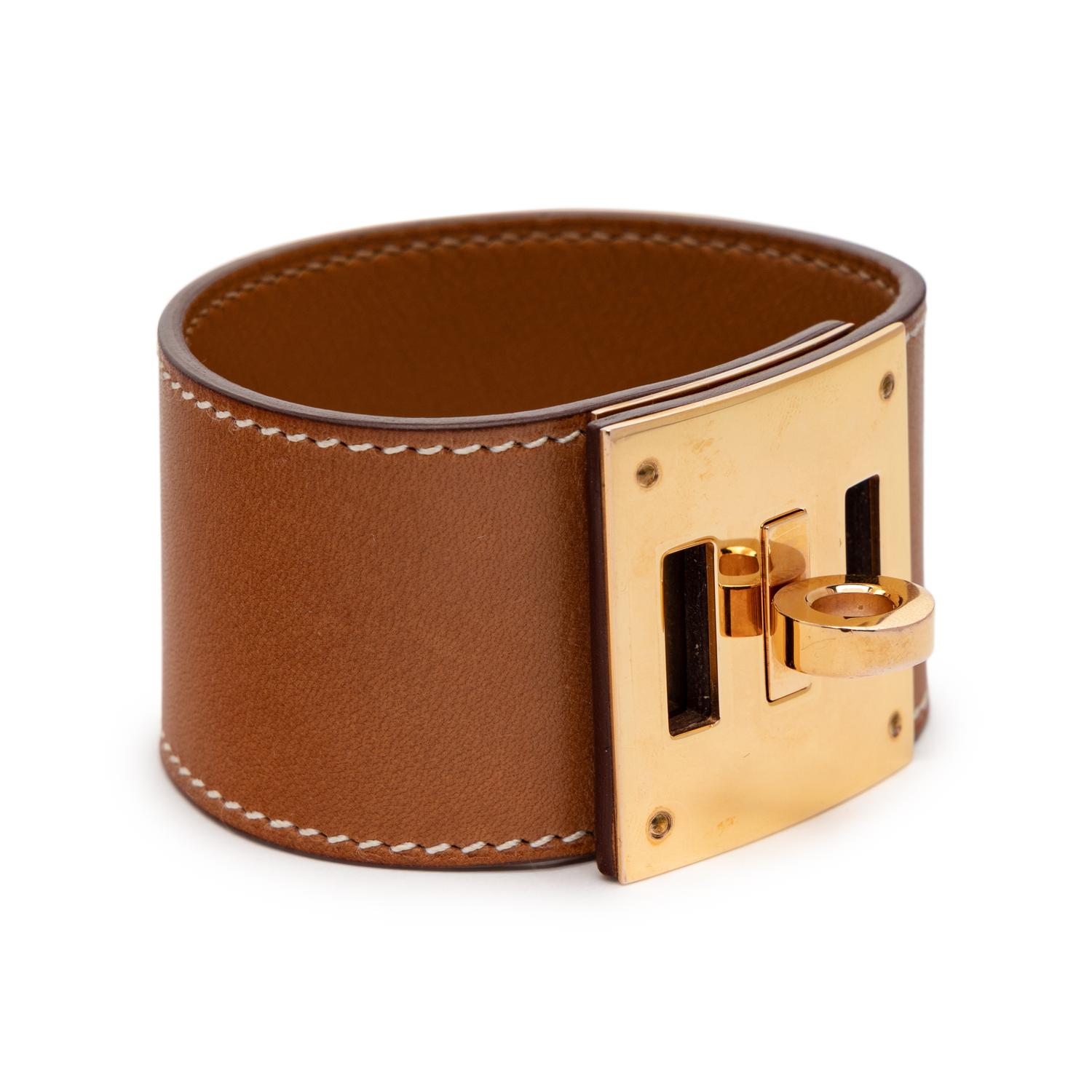 HERMÈS, KELLY DOG BRACELET IN BARÉNIA LEATHER