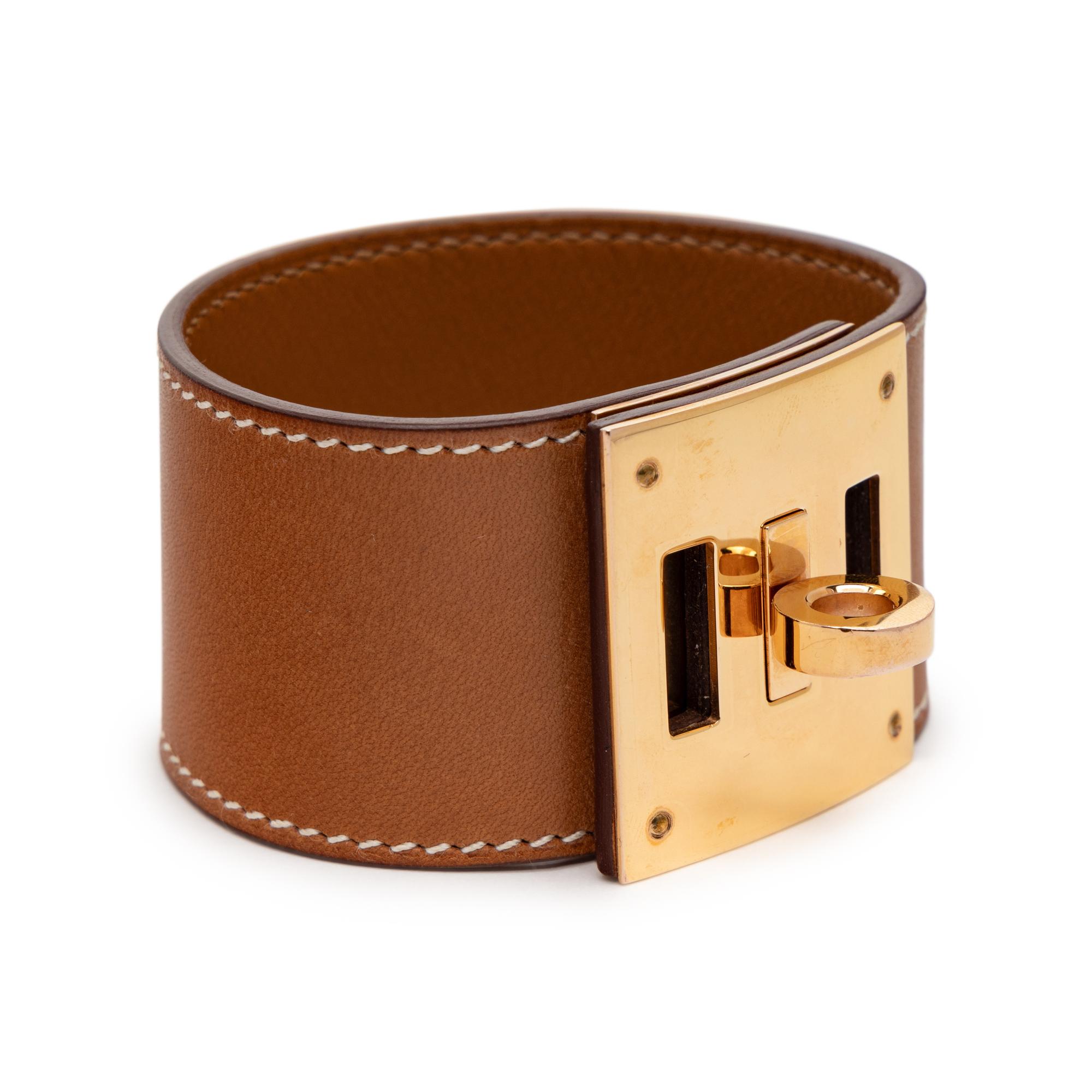 HERMÈS, KELLY DOG BRACELET IN BARÉNIA LEATHER