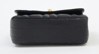 A Chanel Black Caviar Quilted Small Flap Bag, 7" x 5" x 2"; Strap drop: 21".