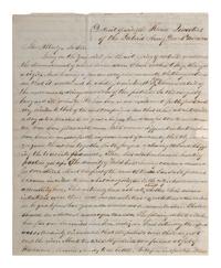 [BATTLE OF WINDSOR]. McNAIR, D. A. Autograph letter signed ("D. A. McNair") to Mr. A. Kerly. Detroit (opposite) the Head Quarters of the Patriot Army, 4 December [1838], 12:00pm.