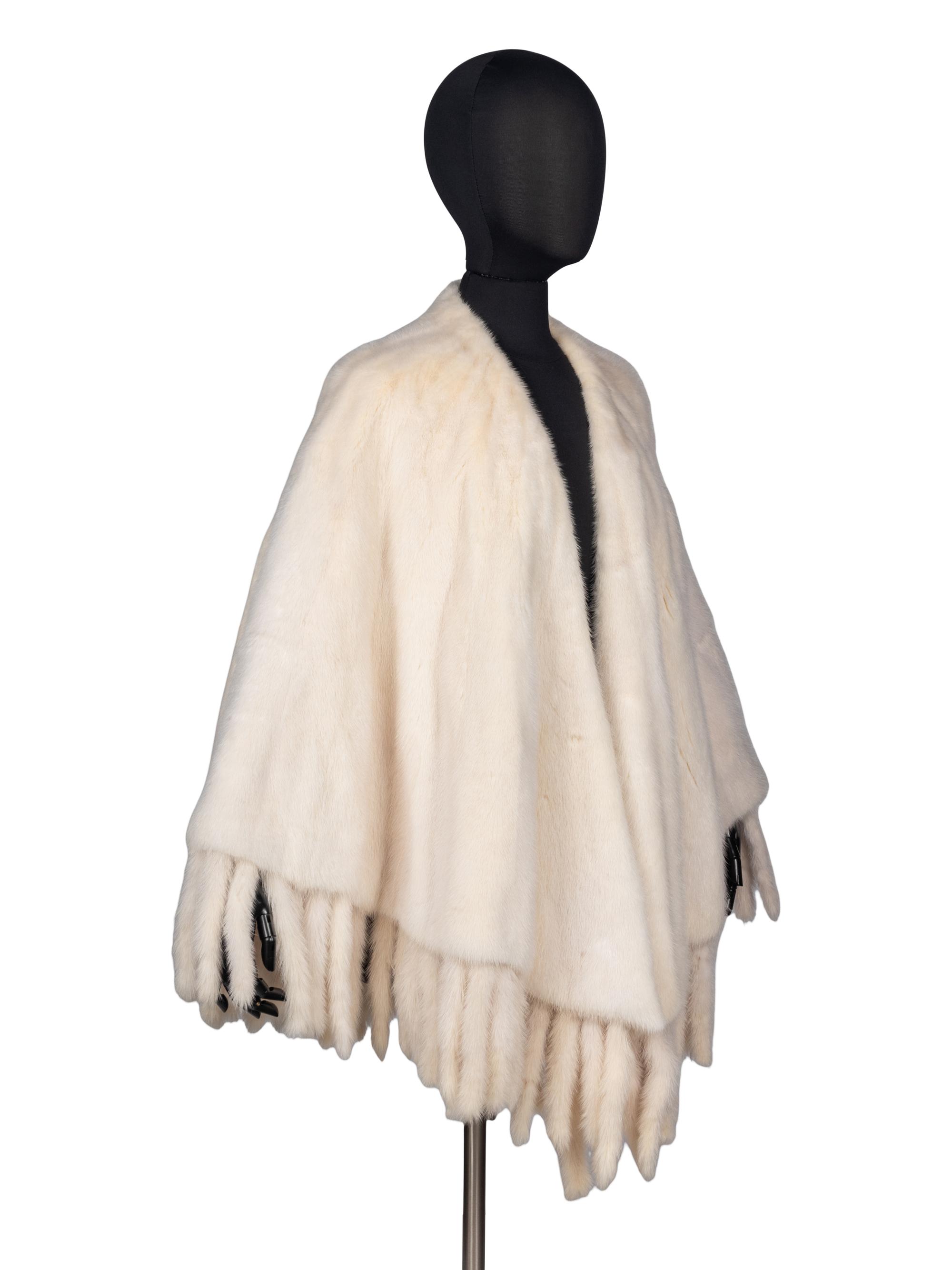 Valentino Mink Cape with Detachable Trim