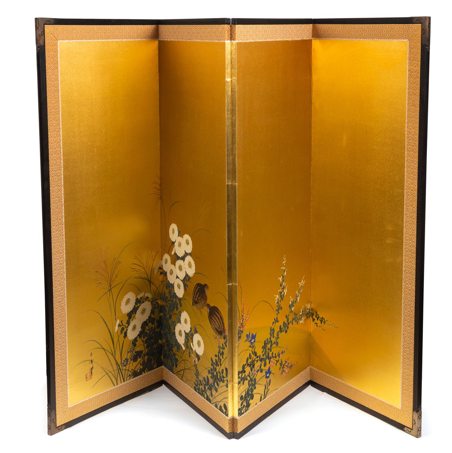 A Japanese Four-Panel Folding Screen