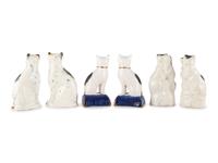 Six Staffordshire Glazed Earthenware Cats