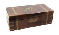 An English Walnut Lap Desk, Height 7 x width 20 x depth 10 inches.