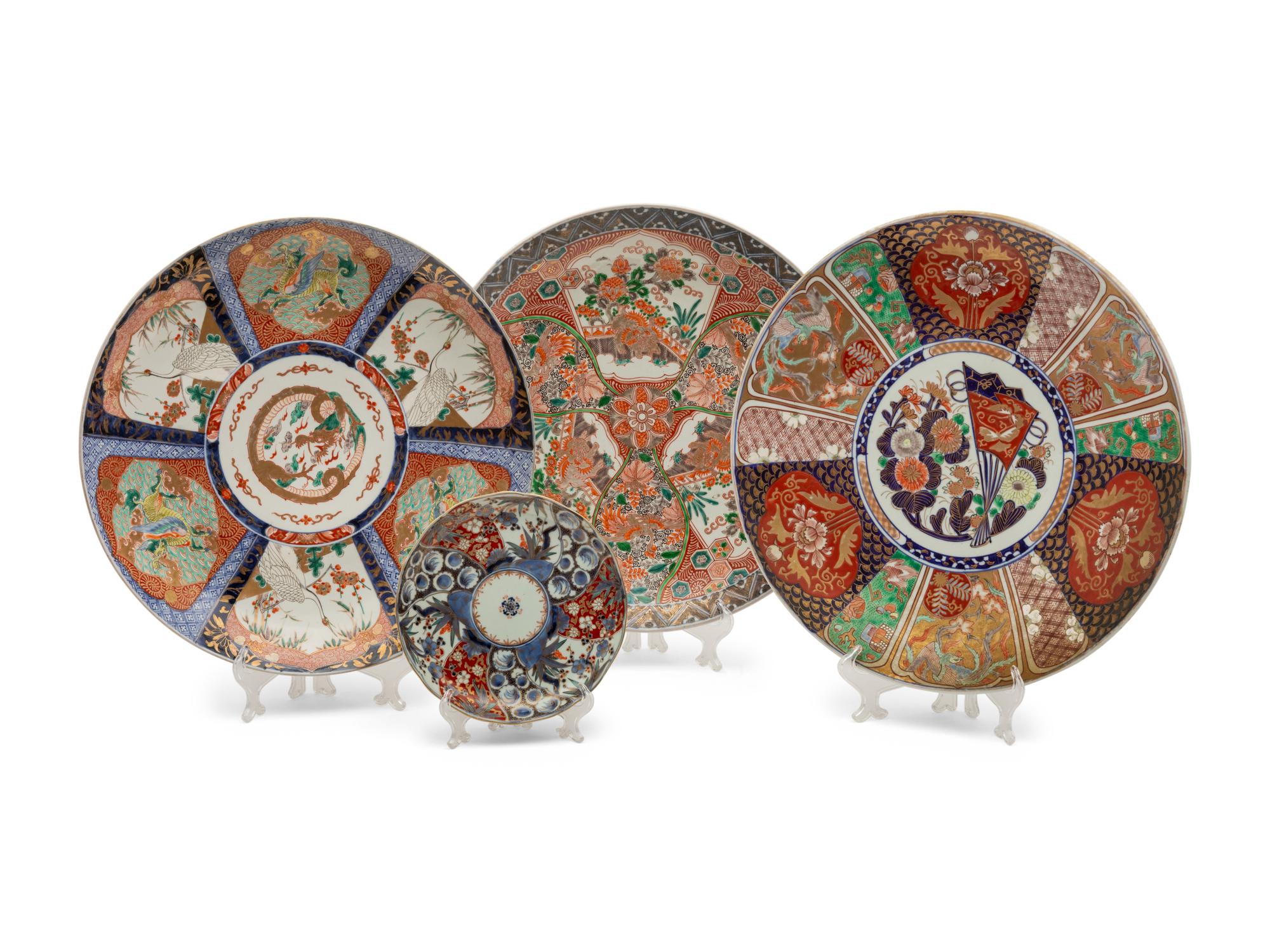 Four Japanese Imari Porcelain Chargers