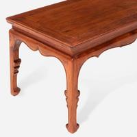 A Chinese Ming dynasty style carved hardwood low table 明式硬木矮方桌