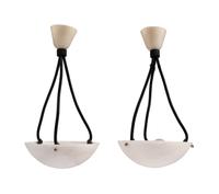 A Pair of Contemporary Alabaster Pendant Fixtures