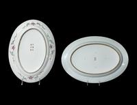A Pair of Chinese Famille Rose 'Millefleur' Porcelain Oval Platters