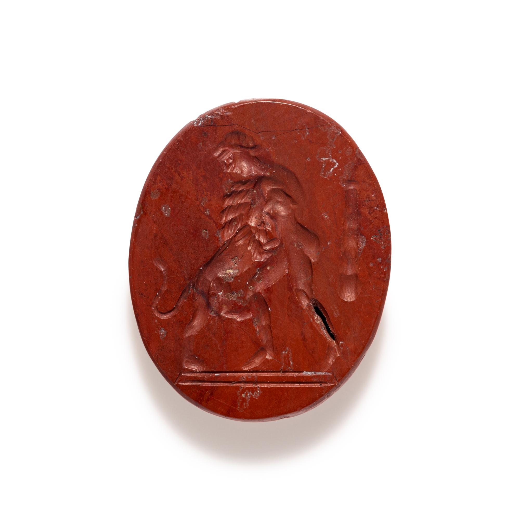 A Roman Red Jasper Double-Sided Gnostic Gem