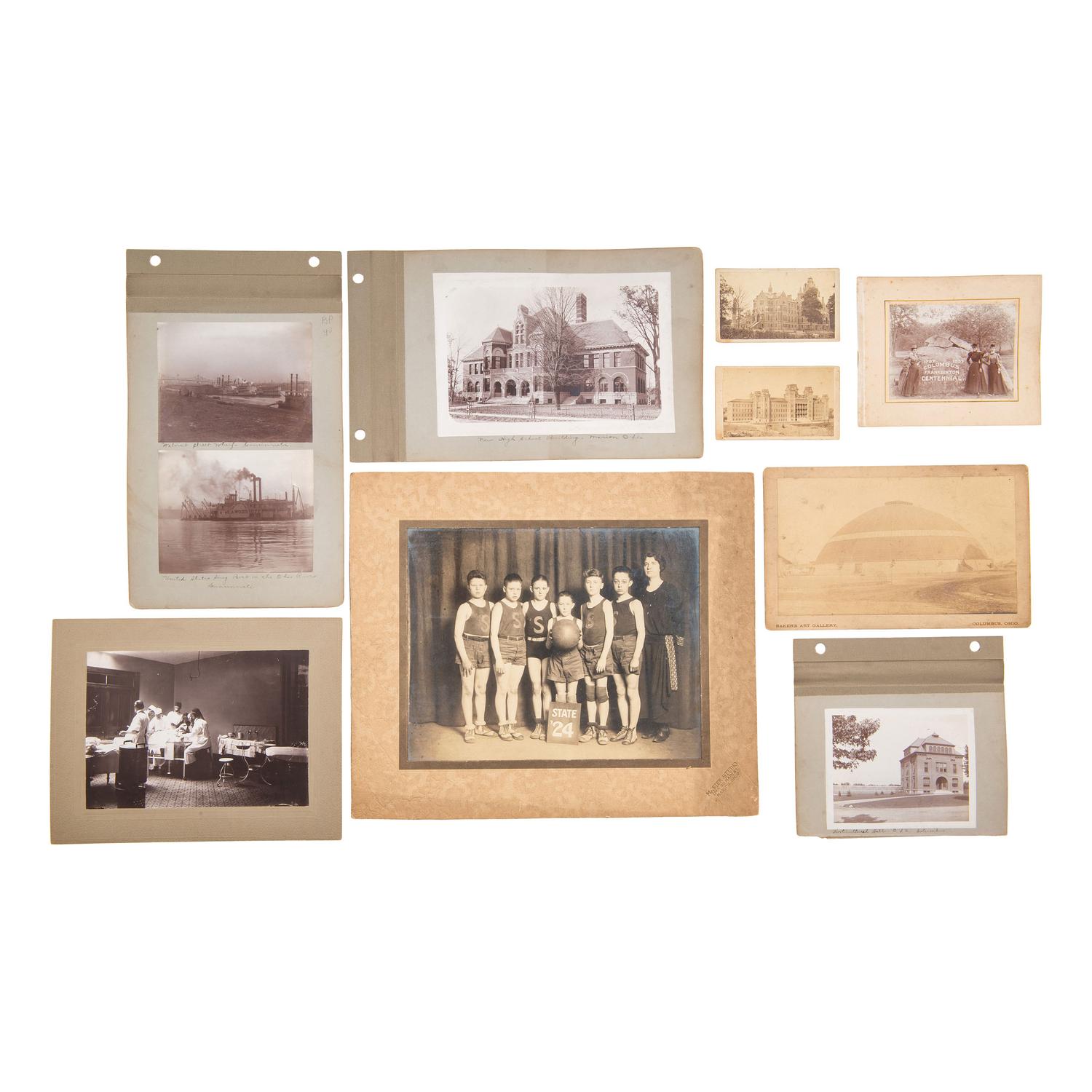 [EARLY PHOTOGRAPHY]. A group of 80 photographs of Columbus, Ohio and Ohio State University, including: