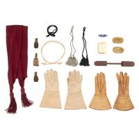 Group of Civil War Reenactment Items: Officer's Sash & (2) Sets of Gauntletts, Insignia