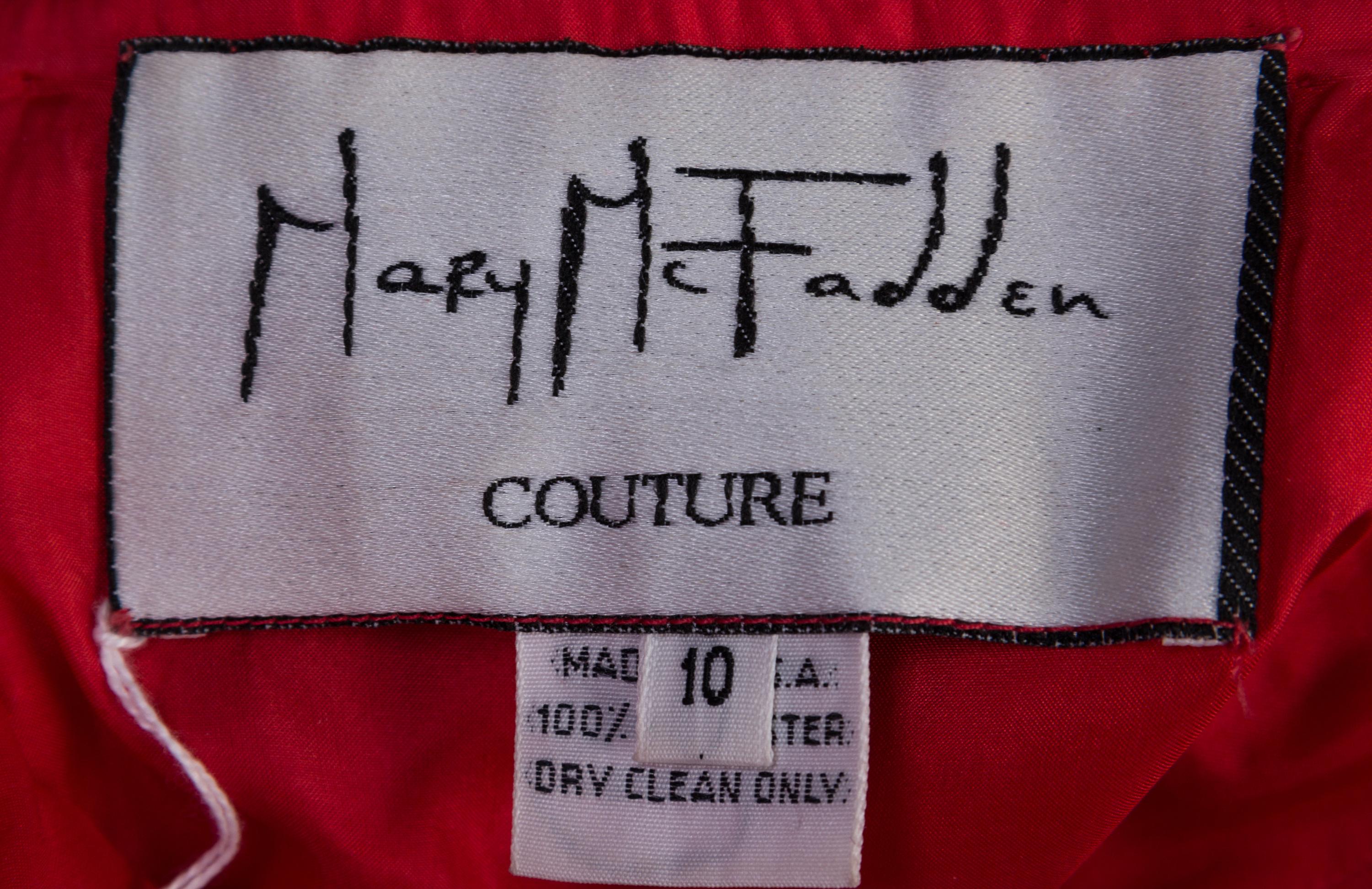 A Mary McFadden Coral Cocktail Dress, Size 10.