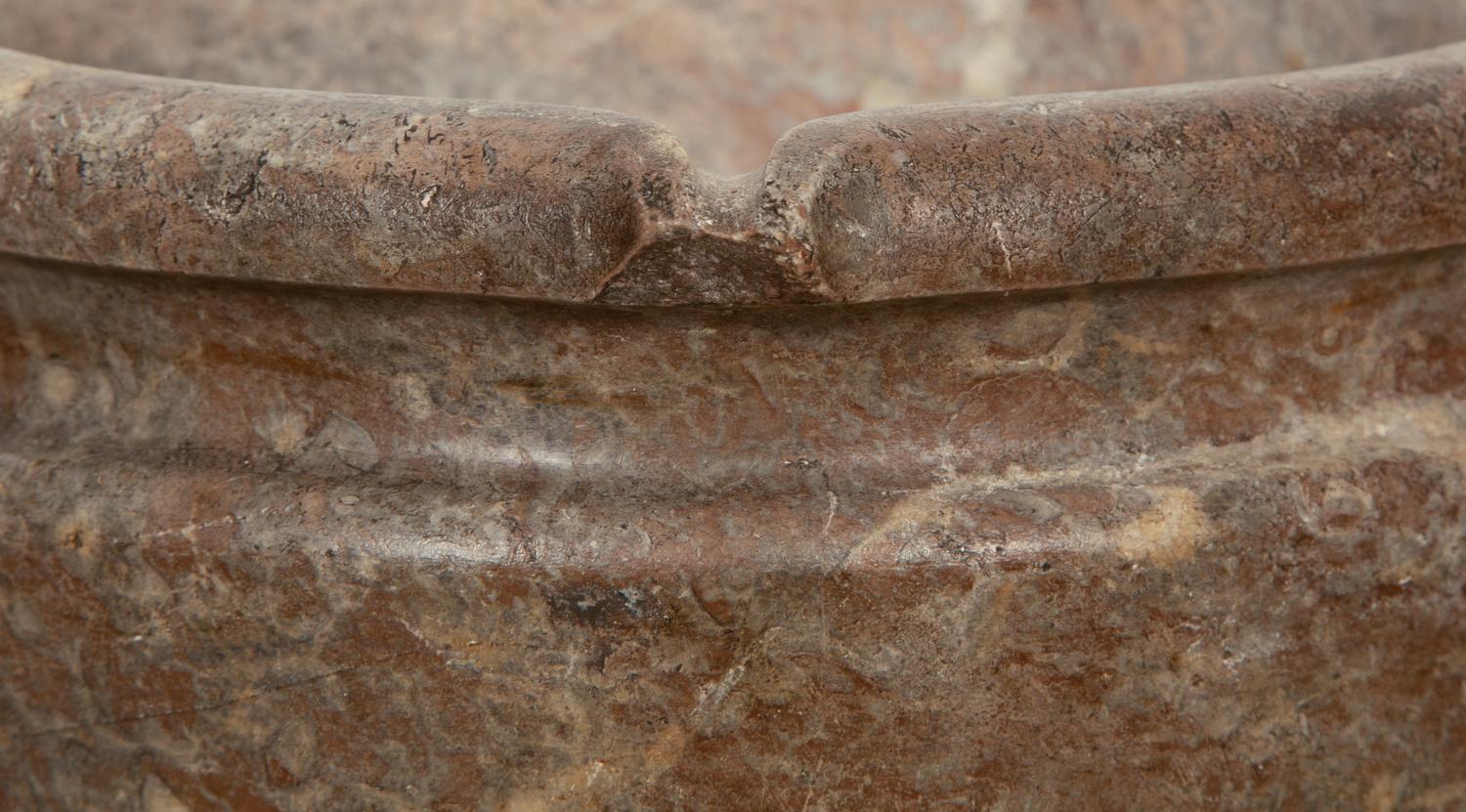 A Continental Carved Marble Mortar