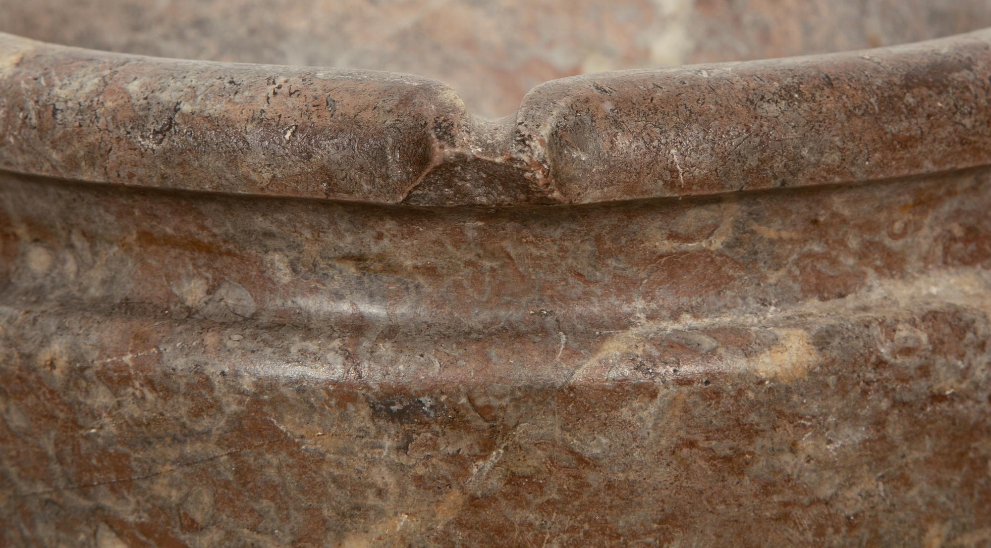 A Continental Carved Marble Mortar