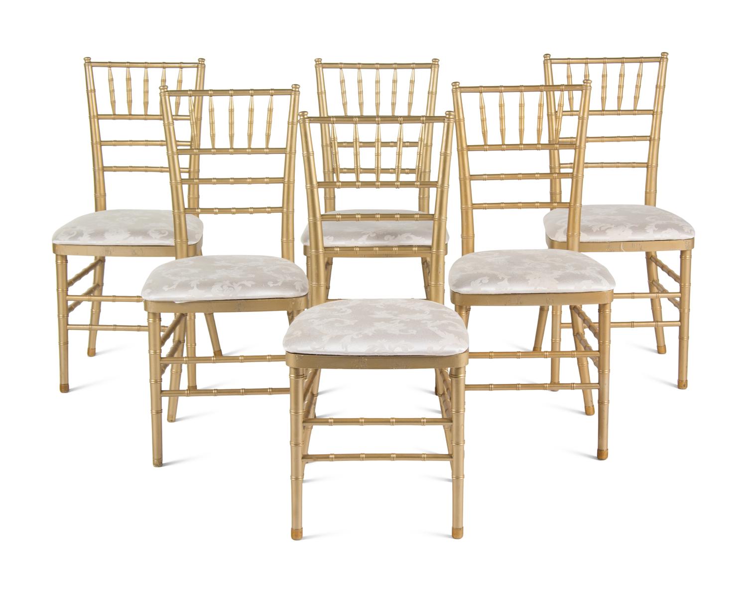 A Set of Twelve Gold-Painted Ballroom Chairs