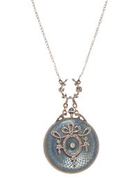 PATEK PHILIPPE, EDWARDIAN, ENAMEL AND DIAMOND PENDANT/WATCH