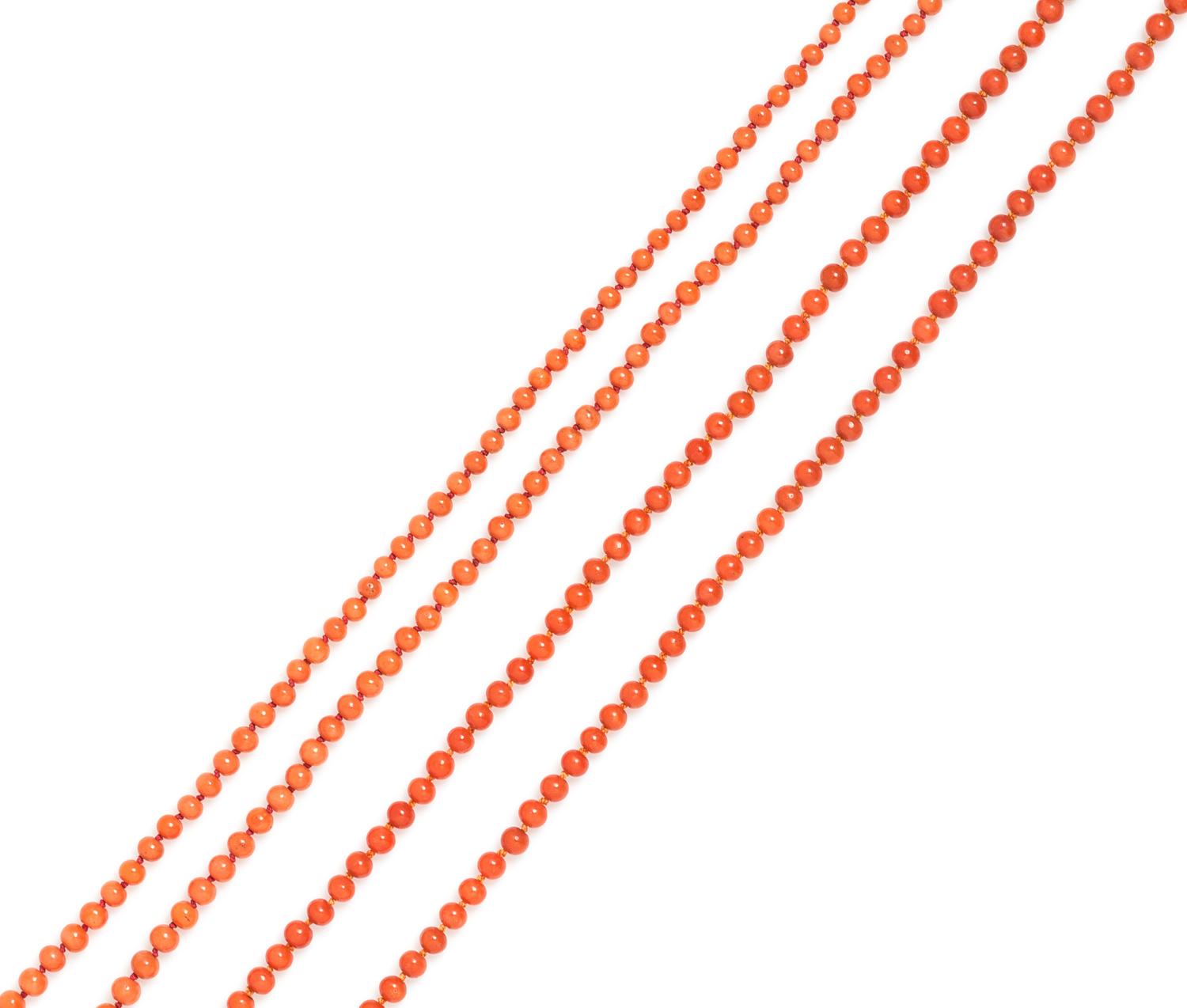 A Collection of Coral Bead Necklaces,