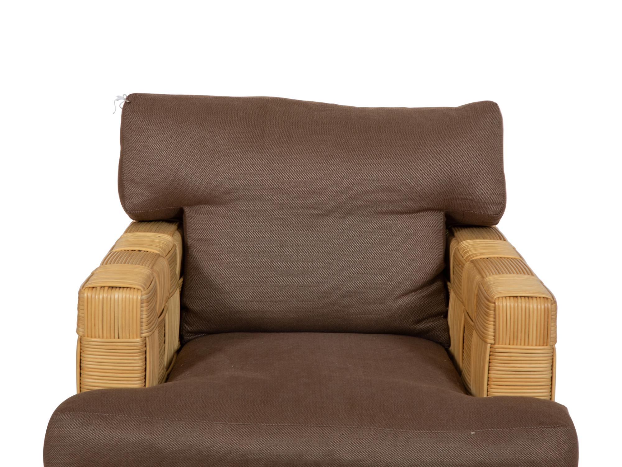 A John Hutton for Donghia Block Island Armchair and Ottoman