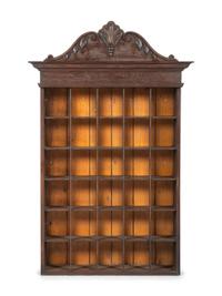 A Carved Oak Shaving Mug Rack