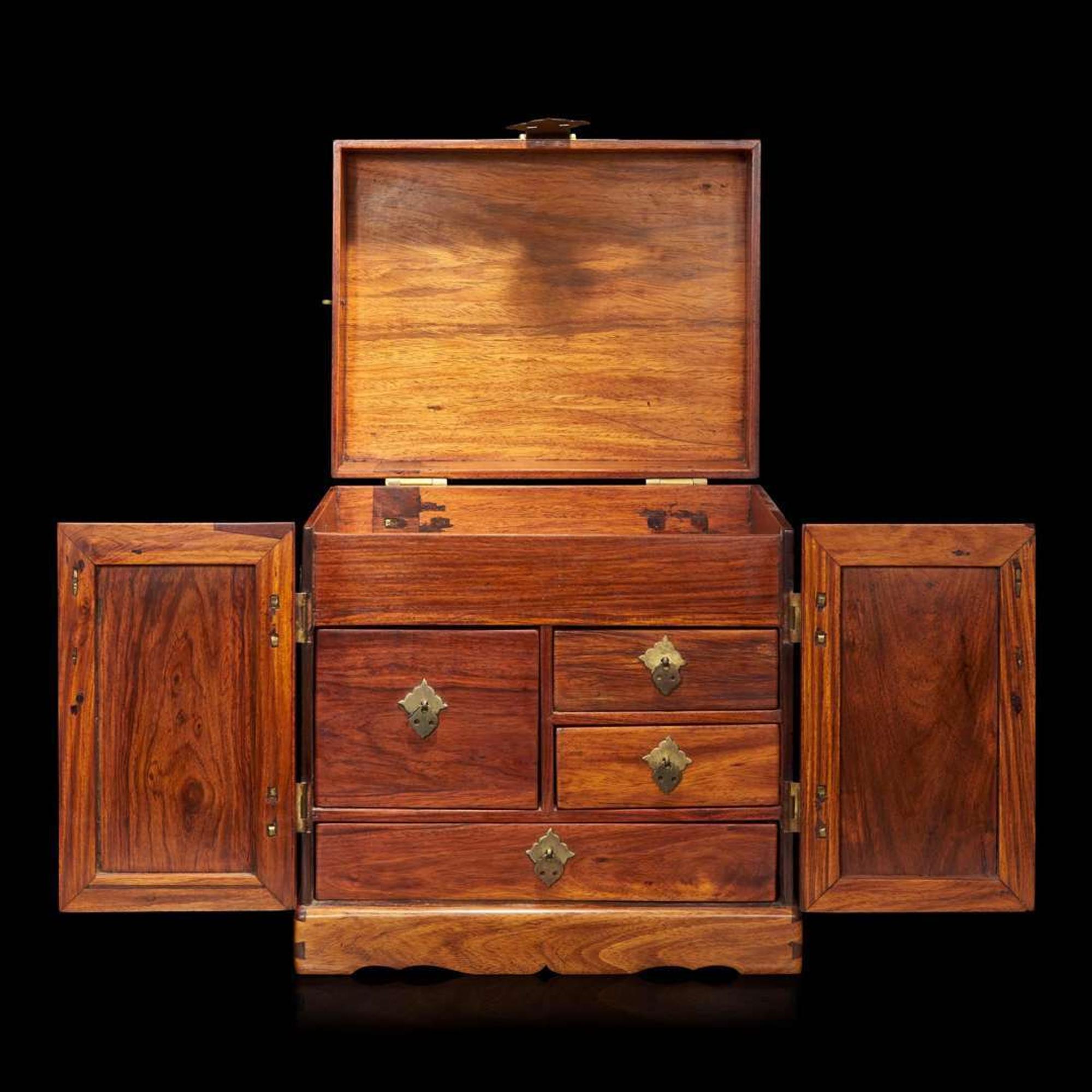 A Chinese huanghuali scholar's chest, Guanpixiang 黄花梨官皮箱 18th Century ????