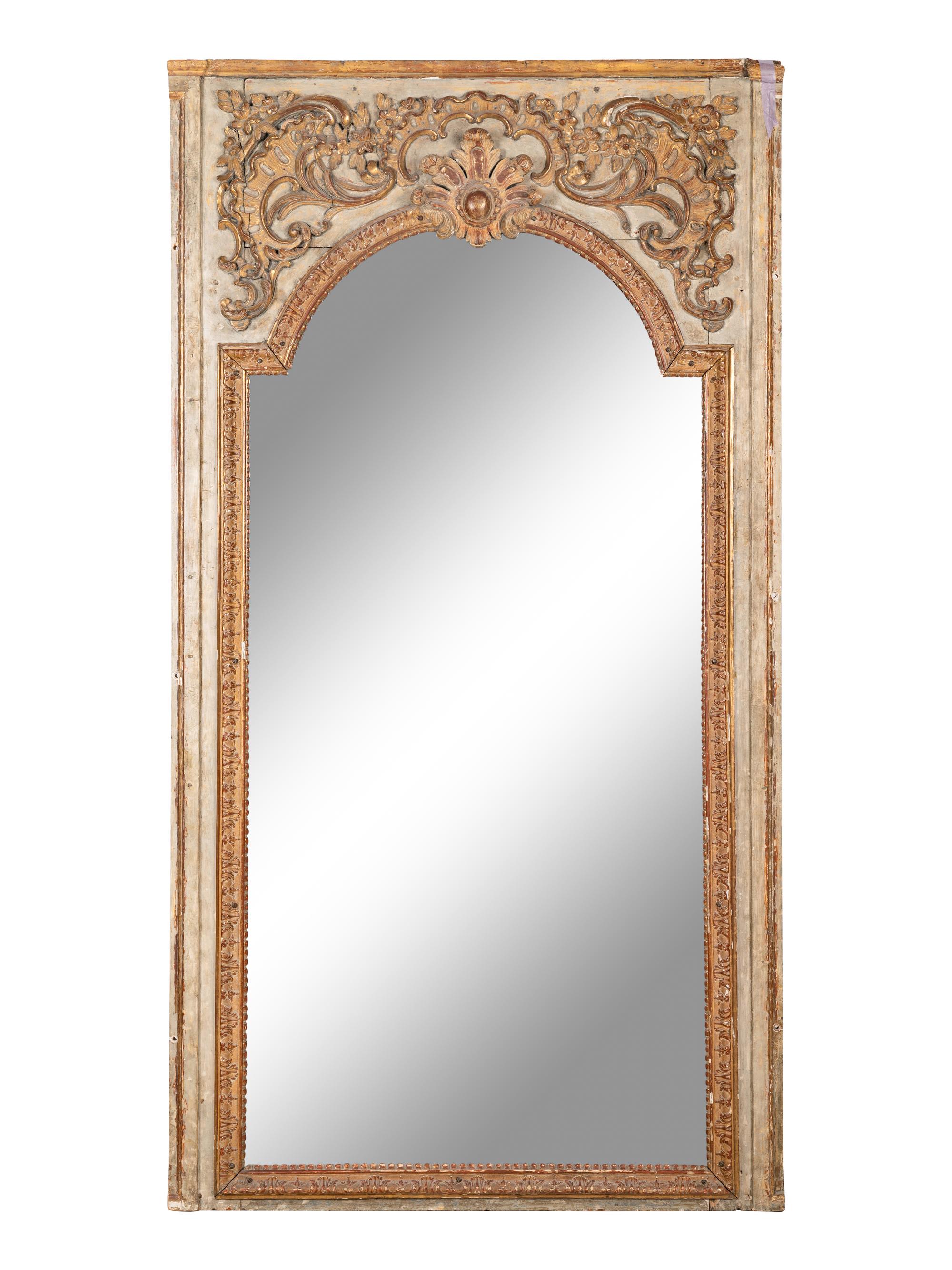 An Italian Painted and Parcel Gilt Pier Mirror