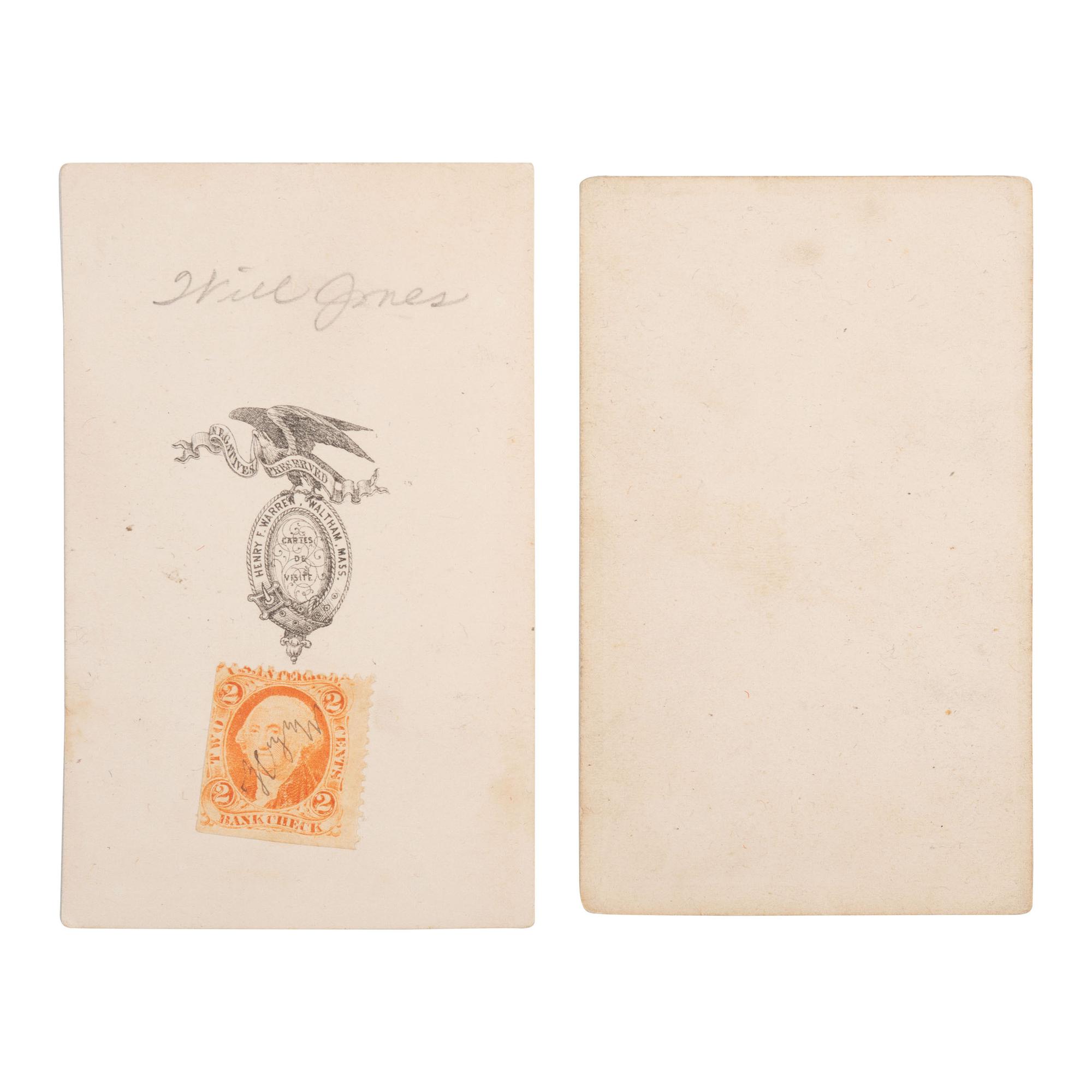 [LINCOLN, Abraham (1809-1865]. WARREN, Henry F., photographer. CDV of the last known photograph of Lincoln, ca 6 March 1865.