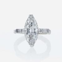 A Diamond and 14K White Gold Ring 2.64 Carat Marquise Diamond, GIA Certified
